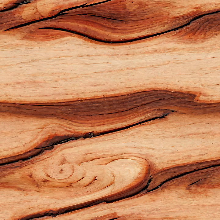 Wood Featuring Natural Knots and Flowing Grain Patterns seamless PBR texture preview