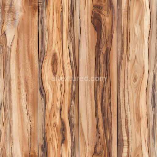 Seamless 3D Holly Wood PBR Texture Featuring Knotted Natural Grain