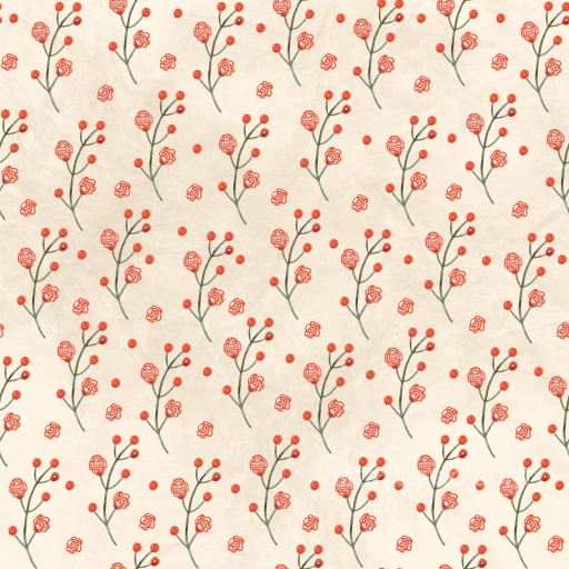 Floral Fabric Texture Featuring Red Flowers and Delicate Branches seamless Flower  PBR texture