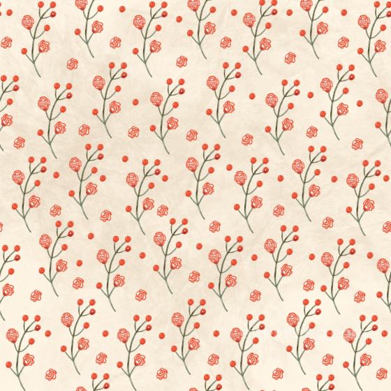 Floral Fabric Texture Featuring Red Flowers and Delicate Branches Flower texture preview