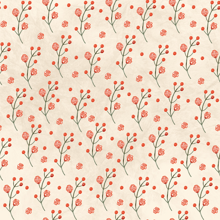 Floral Fabric Featuring Red Flowers and Delicate Branches seamless PBR texture preview