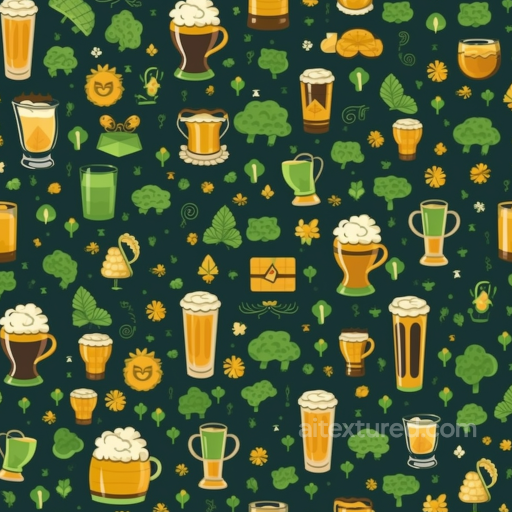 with St Patrick’s Day Festive Beer & Clover Pattern seamless St patrick digital paper bundle PBR texture