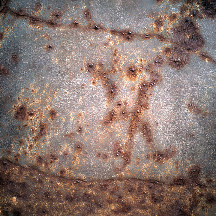 Rusted Metal Featuring Corrosion, Cracks, and Holes seamless PBR texture preview