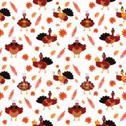 Pattern Bundle - Seamless 3D pattern PBR texture featuring playful turkeys and warm autumn leaves texture preview