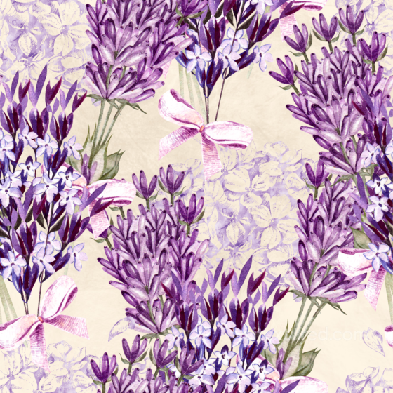 Watercolor Lavender and Flower Bouquet Pattern Seamless Texture Flower texture preview