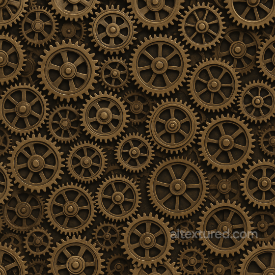 Seamless Water PBR Texture - Steampunk Cogs Water texture preview