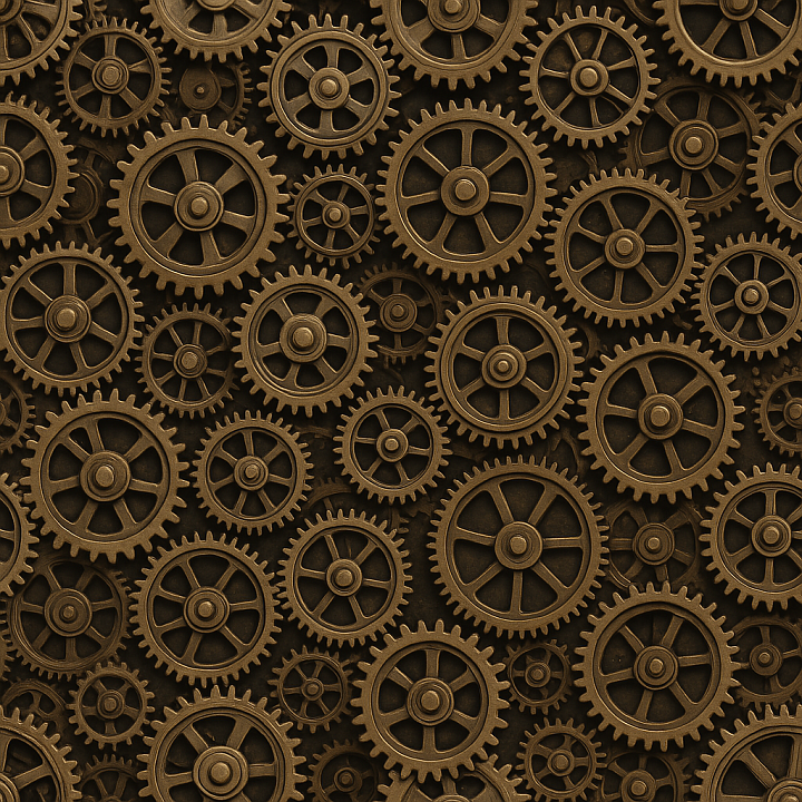 Water - Steampunk Cogs seamless PBR texture preview