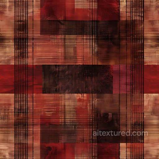 Seamless 3D PBR Plaid Texture Featuring Warm Red, Brown, and Tan Shades texture preview