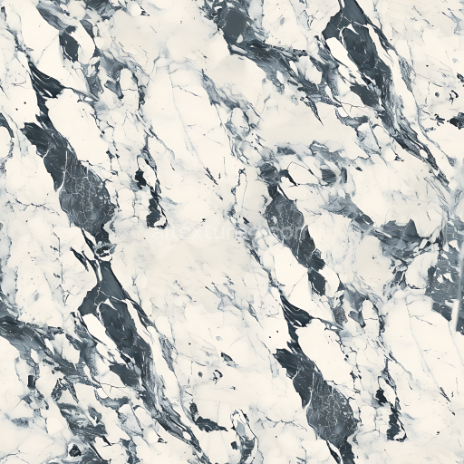 Seamless 3D Bianco Rhino White Marble PBR Texture with Bold Veins