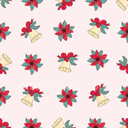 seamless Seamless 3D PBR Christmas Digital Paper Texture Featuring Bells and Poinsettias texture 8k free download PBR