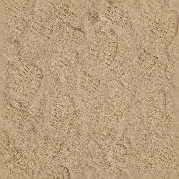 Of Tracked Sand Footprints On Dry Sandy Desert Terrain seamless PBR texture preview