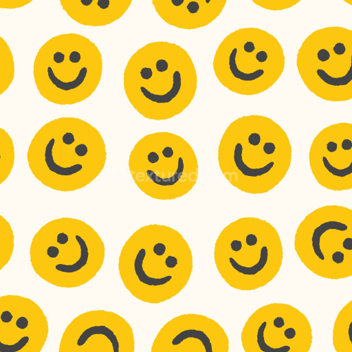 Seamless 3D PBR Texture of Hand-Painted Happy Face Pattern on Fabric