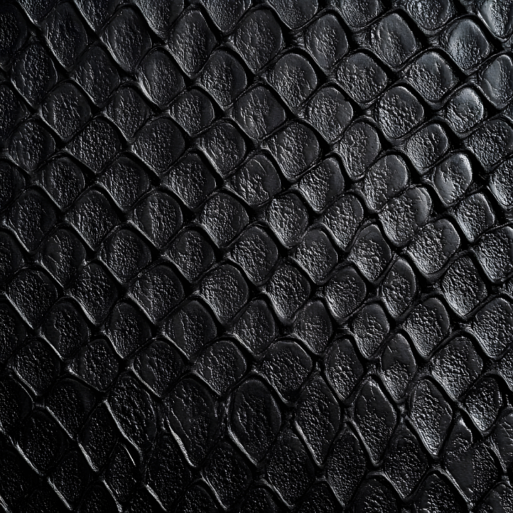 Black Reptile Scale Skin with Glossy, Detailed Scale Pattern seamless PBR texture preview