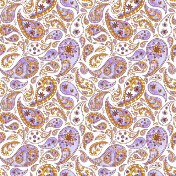 Fabric Texture Featuring Retro Purple and Gold Paisley Design Retro Paisley texture preview