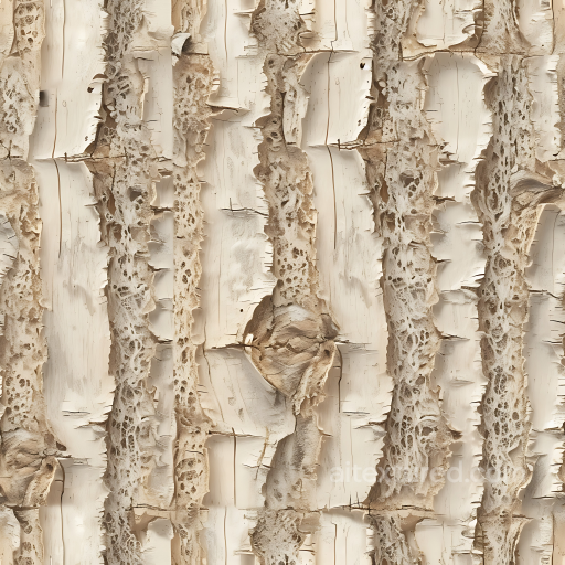 Birch Bark Wood PBR Texture with Peeling and Detailed Grain seamless Wood PBR texture