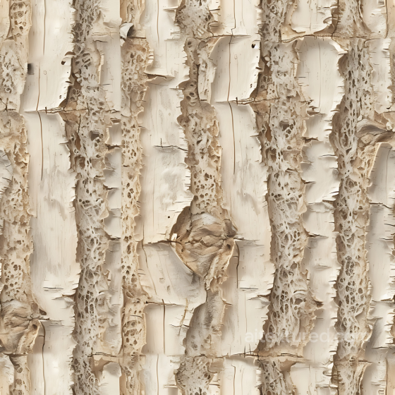 Birch Bark Wood PBR Texture with Peeling and Detailed Grain Wood texture preview