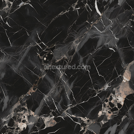 Preview — Seamless 3D Black Marble PBR Texture Featuring Polished Stone and Gold Vein Patterns