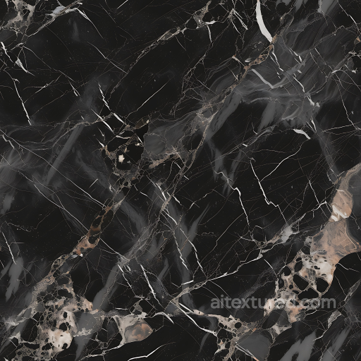 Black Marble PBR Texture Featuring Polished Stone and Gold Vein Patterns seamless Marble PBR texture