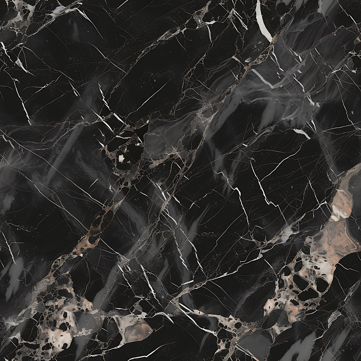 Black Marble Featuring Polished Stone and Gold Vein Patterns seamless PBR texture preview