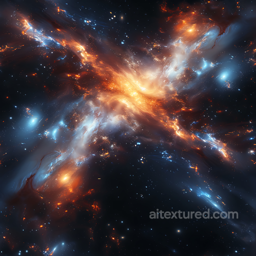 Space PBR Texture Featuring Glowing Galactic Nebula & Starfield seamless Star, space, planets PBR texture