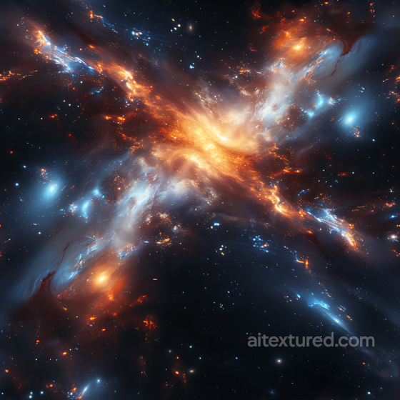 Space PBR Texture Featuring Glowing Galactic Nebula & Starfield Star, space, planets texture preview