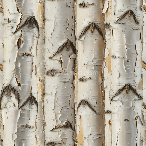 Preview — Seamless 3D PBR White Birch Wood Bark Texture with Detailed Peeling and Knots