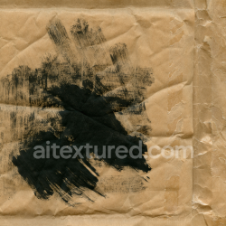 seamless Painted Paper Texture Featuring Black Brush Strokes with Wrinkles texture 8k free download PBR