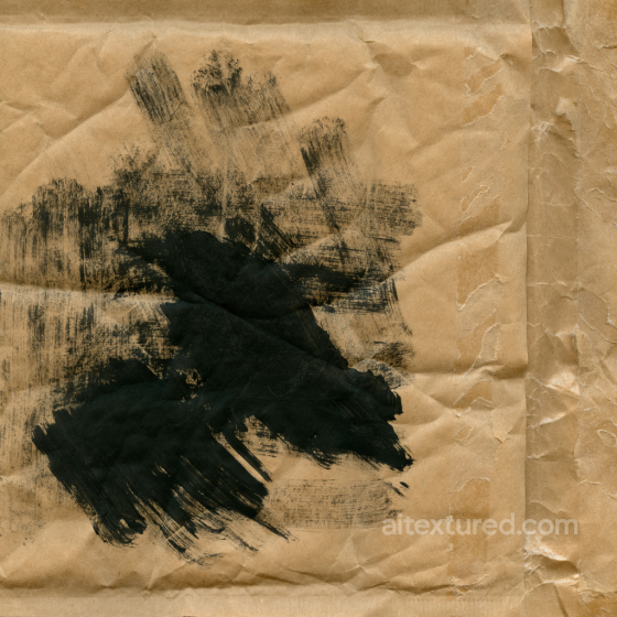 Painted Paper Texture Featuring Black Brush Strokes with Wrinkles Paper texture preview