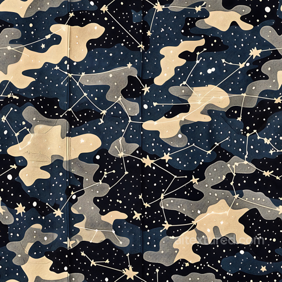 Celestial Night Camouflage PBR Texture with Constellation Pattern and Dark Blue Tones Color Camouflage texture preview