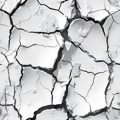cracked dried earth PBR texture with deep fractures and pale gray tones seamless Cracked & Holes PBR texture