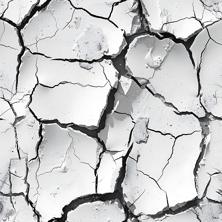 Cracked Dried Earth With Deep Fractures And Pale Gray Tones seamless PBR texture preview