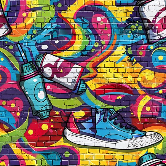 Graffiti Texture Featuring Bright Multicolor Urban Street Art Graffiti texture preview