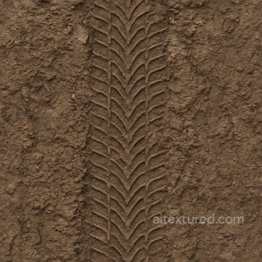 Forest Trail Rubber Imprint Tire Track Dirt Muddy Tire Tread Muddy Trail seamless Tire prints PBR texture