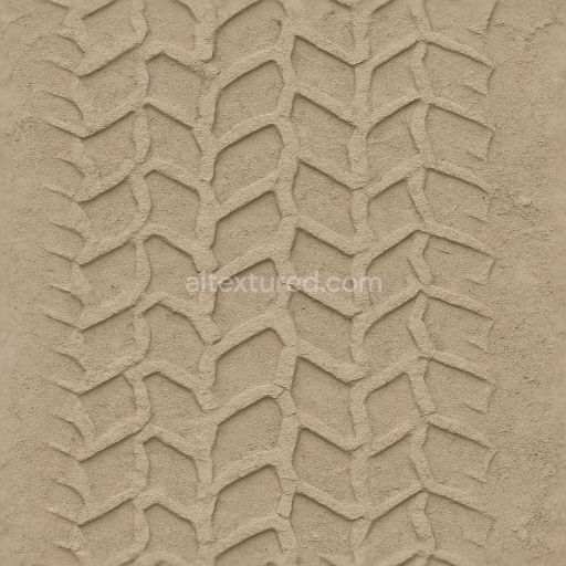 Seamless 3d texture pbr 8k dry tire print on concrete print with hexagon tread and dust print soil imprint