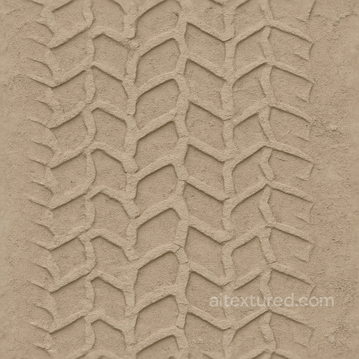 Dry Tire Print On Concrete Print With Hexagon Tread And Dust Print Soil Imprint seamless Tire prints PBR texture