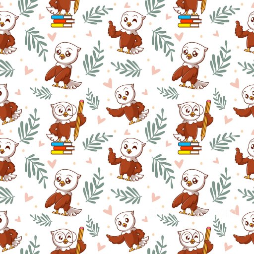 Pattern PBR Texture with Playful Cartoon Eagle Motifs and Pastel Accents seamless Pattern Bundle PBR texture