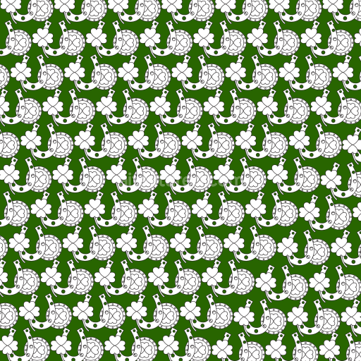 Seamless 3D PBR Texture with St Patrick Lucky Horseshoes and Shamrocks Pattern