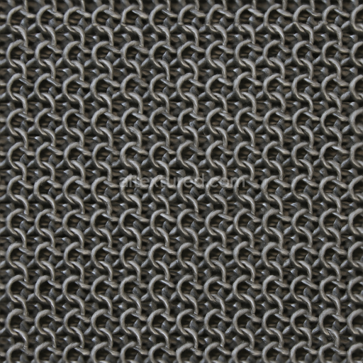 Seamless 3d texture pbr 8k of matte finish chainmail shirt with small rings