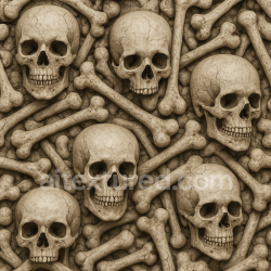 seamless Seamless 3D Texture PBR 8K Halloween Scary Skull Bone Surface texture 8k free download PBR