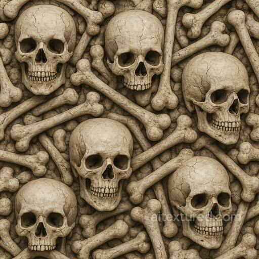 Halloween Scary Skull Bone Surface seamless Halloween PBR texture