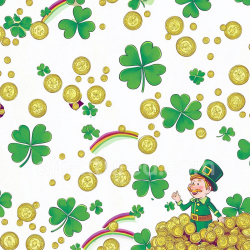 seamless Seamless 3D PBR Texture Featuring Cartoon St Patrick Elements with Shamrocks and Gold Coins texture 8k free download PBR