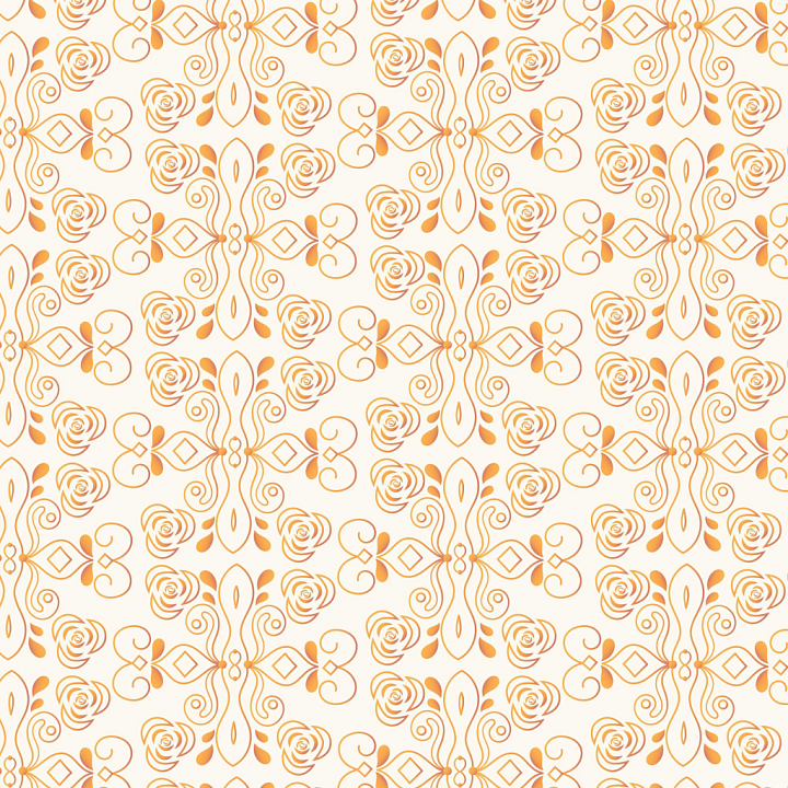 White Fabric with Golden Floral Ornament Pattern seamless PBR texture preview