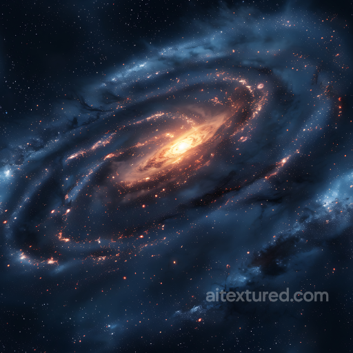 Spiral Galaxy PBR Texture with Glowing Nebula Clouds and Starfield seamless Star, space, planets PBR texture