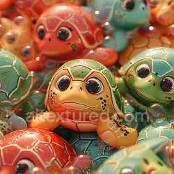 seamless Seamless 3D Inflated PBR Texture Featuring Colorful Inflated Vinyl Turtle Shell Panels texture 8k free download PBR