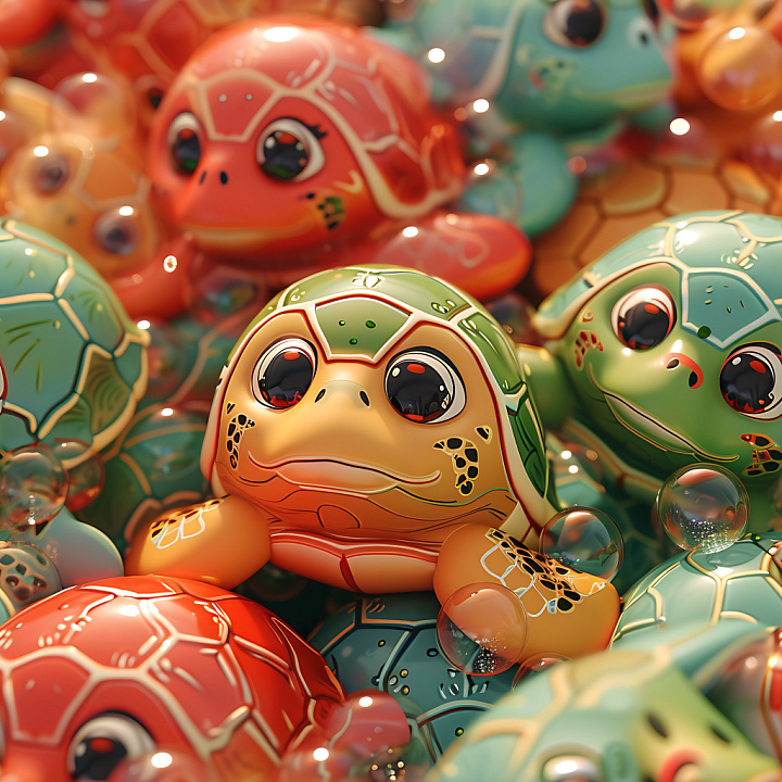 Inflated Featuring Colorful Inflated Vinyl Turtle Shell Panels seamless PBR texture preview