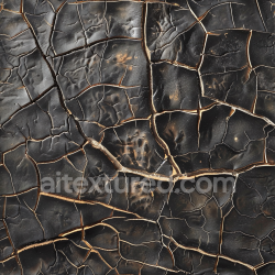 seamless Seamless 3D cracked vintage black leather PBR texture with deep crevices and aged surface texture 8k free download PBR