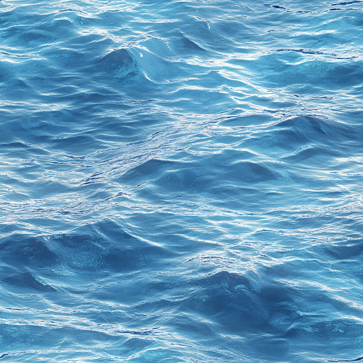 Water Featuring Realistic Ocean Surface with Dynamic Waves and Shimmeri… seamless PBR texture preview