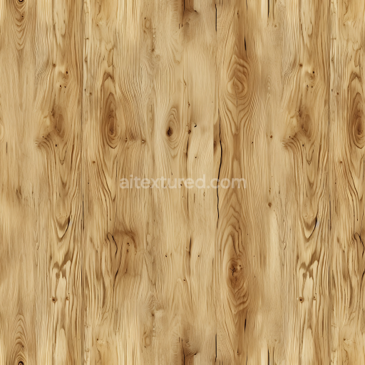 Seamless 3D Light Pine Wood Planks PBR Texture with Natural Knots and Grain