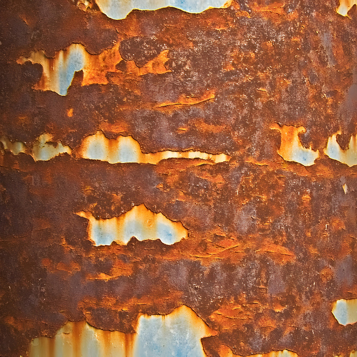 Rusted Metal with Peeling Paint and Holes Surface seamless PBR texture preview