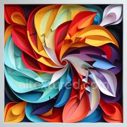 seamless Seamless 3D PBR Texture Featuring Vibrant Multicolor Origami Petal Patterns texture 8k free download PBR